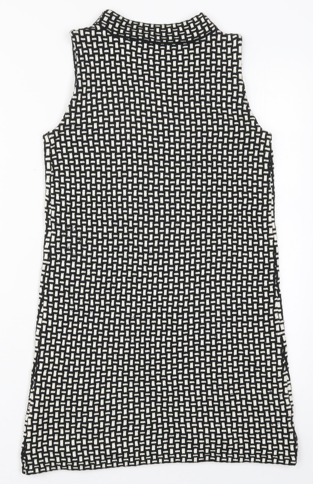 Zara Womens Black Geometric Acrylic Jumper Dress  Size S  Round Neck Pullover
