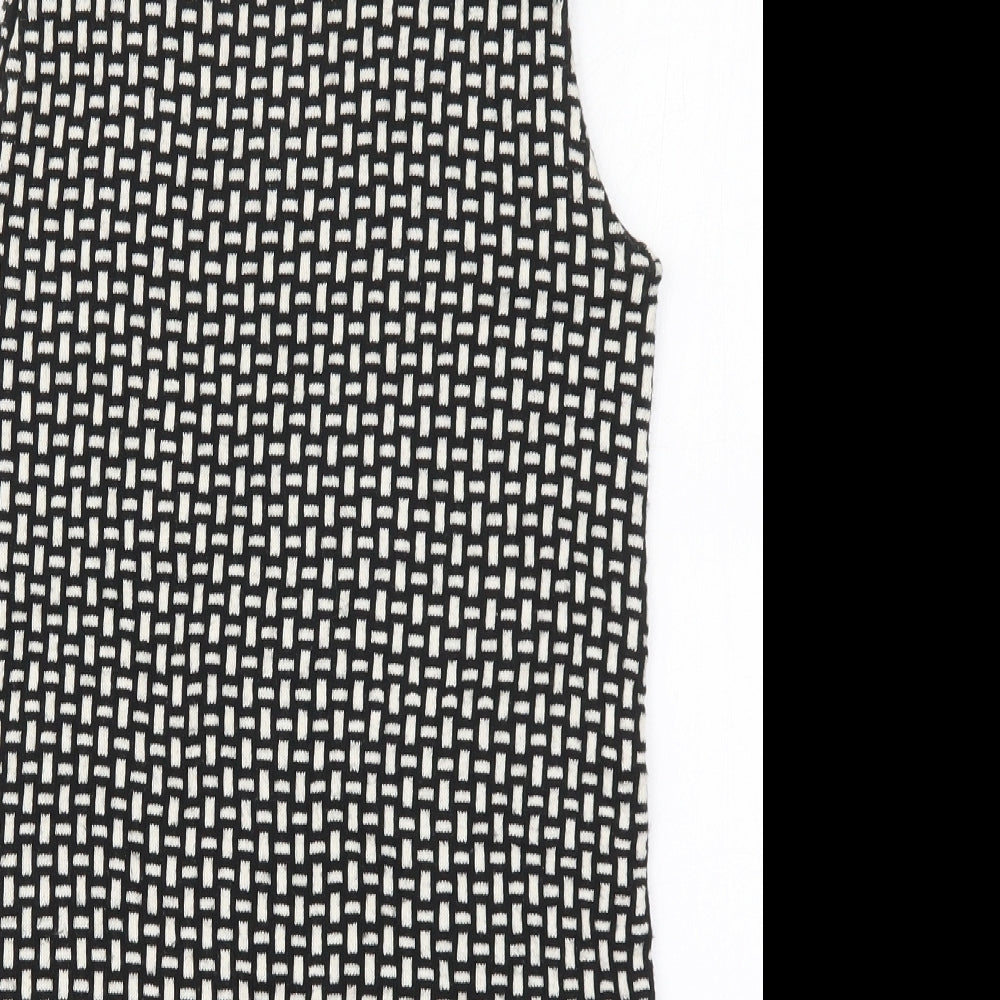 Zara Womens Black Geometric Acrylic Jumper Dress  Size S  Round Neck Pullover