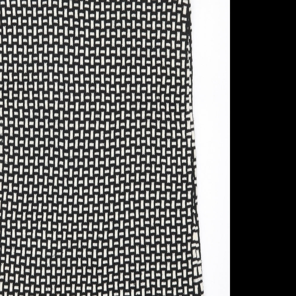 Zara Womens Black Geometric Acrylic Jumper Dress  Size S  Round Neck Pullover