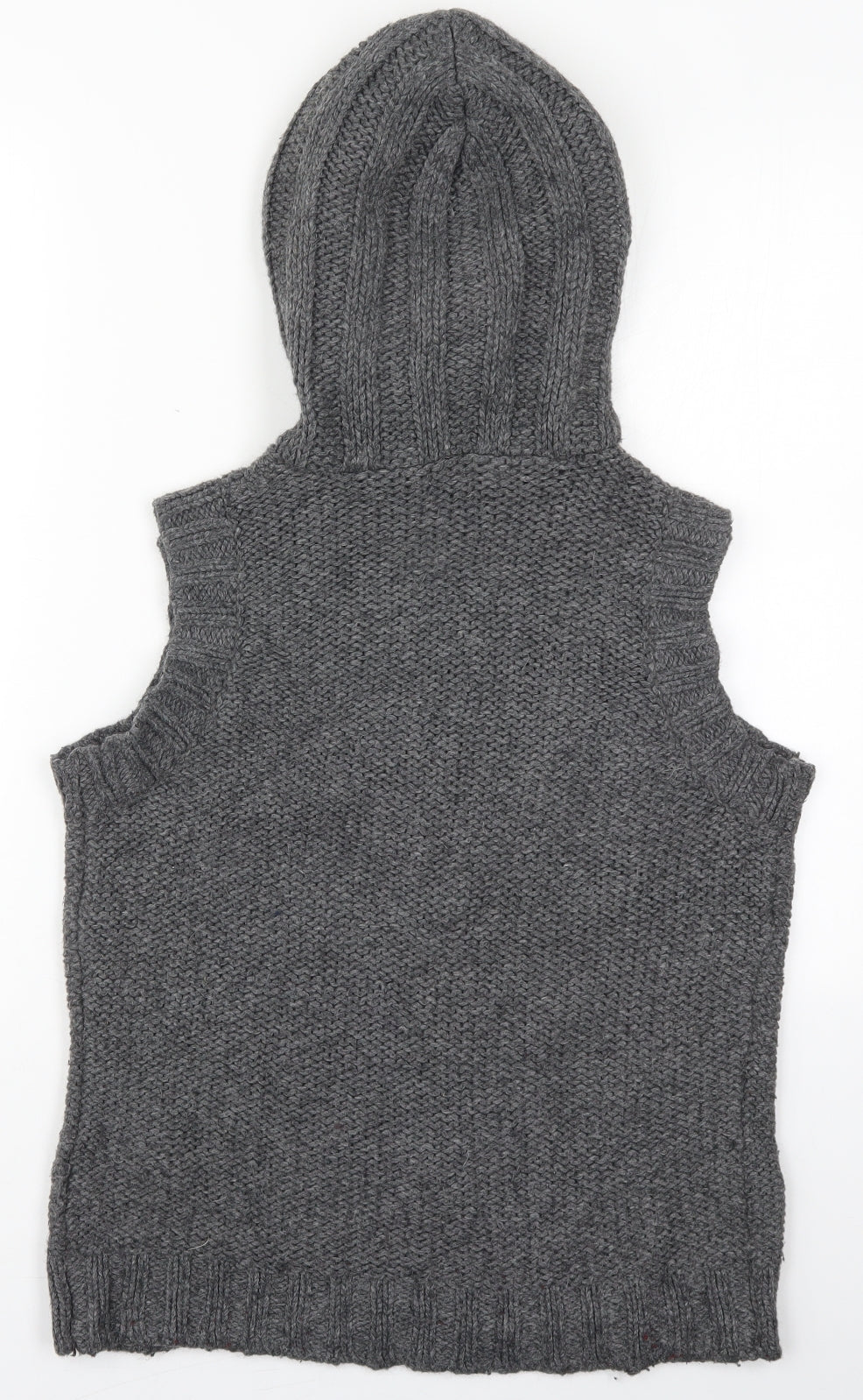 Papaya Womens Grey High Neck  Nylon Cardigan Jumper Size 16