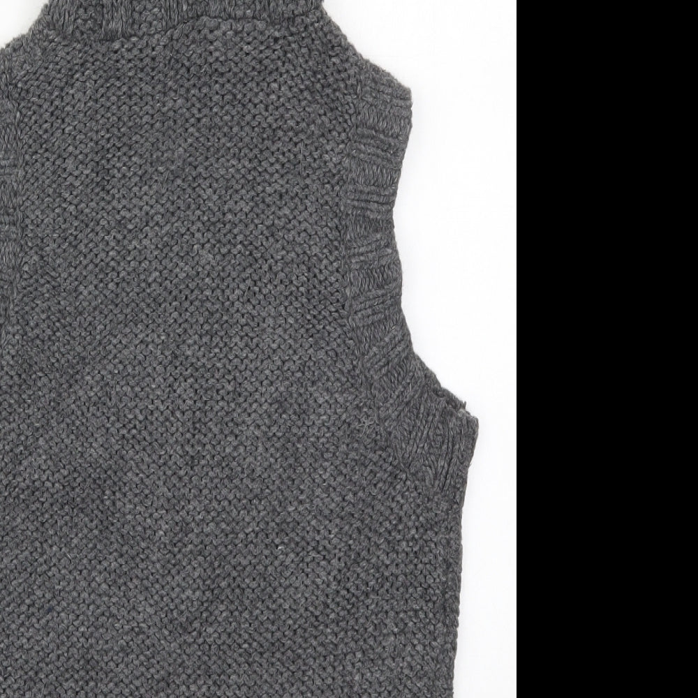 Papaya Womens Grey High Neck  Nylon Cardigan Jumper Size 16