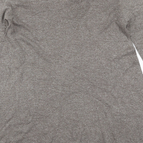 M&V Womens Brown Crew Neck  Nylon Pullover Jumper Size L