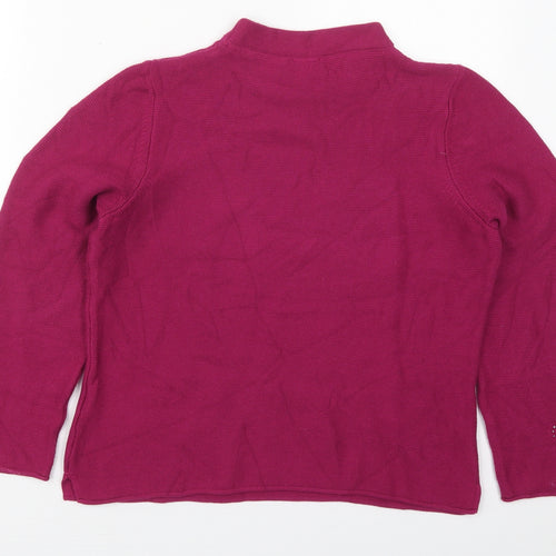 Rabe Womens Pink Crew Neck Geometric Cotton Pullover Jumper Size 10