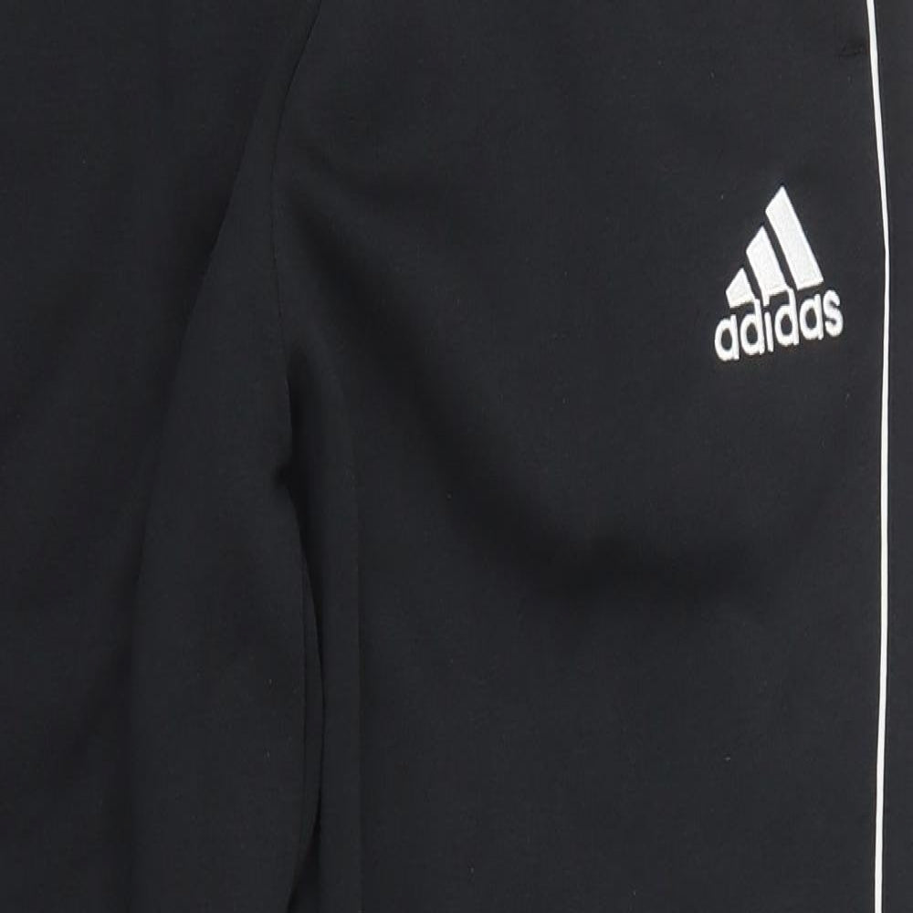 adidas Mens Black  Polyester Sweatpants Trousers Size XL L31 in Regular Drawstring