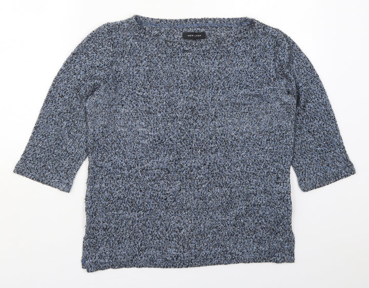 New Look Womens Blue Round Neck Polyester Pullover Jumper Size 10