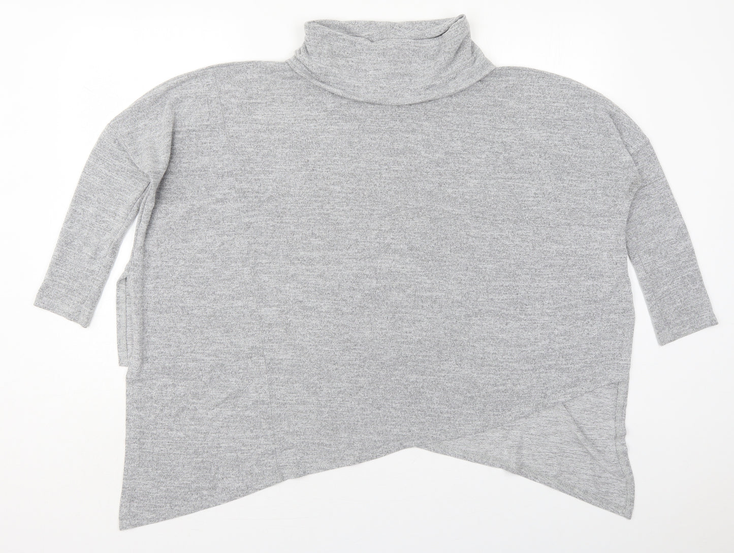 New Look Womens Grey Roll Neck  Viscose Pullover Jumper Size M