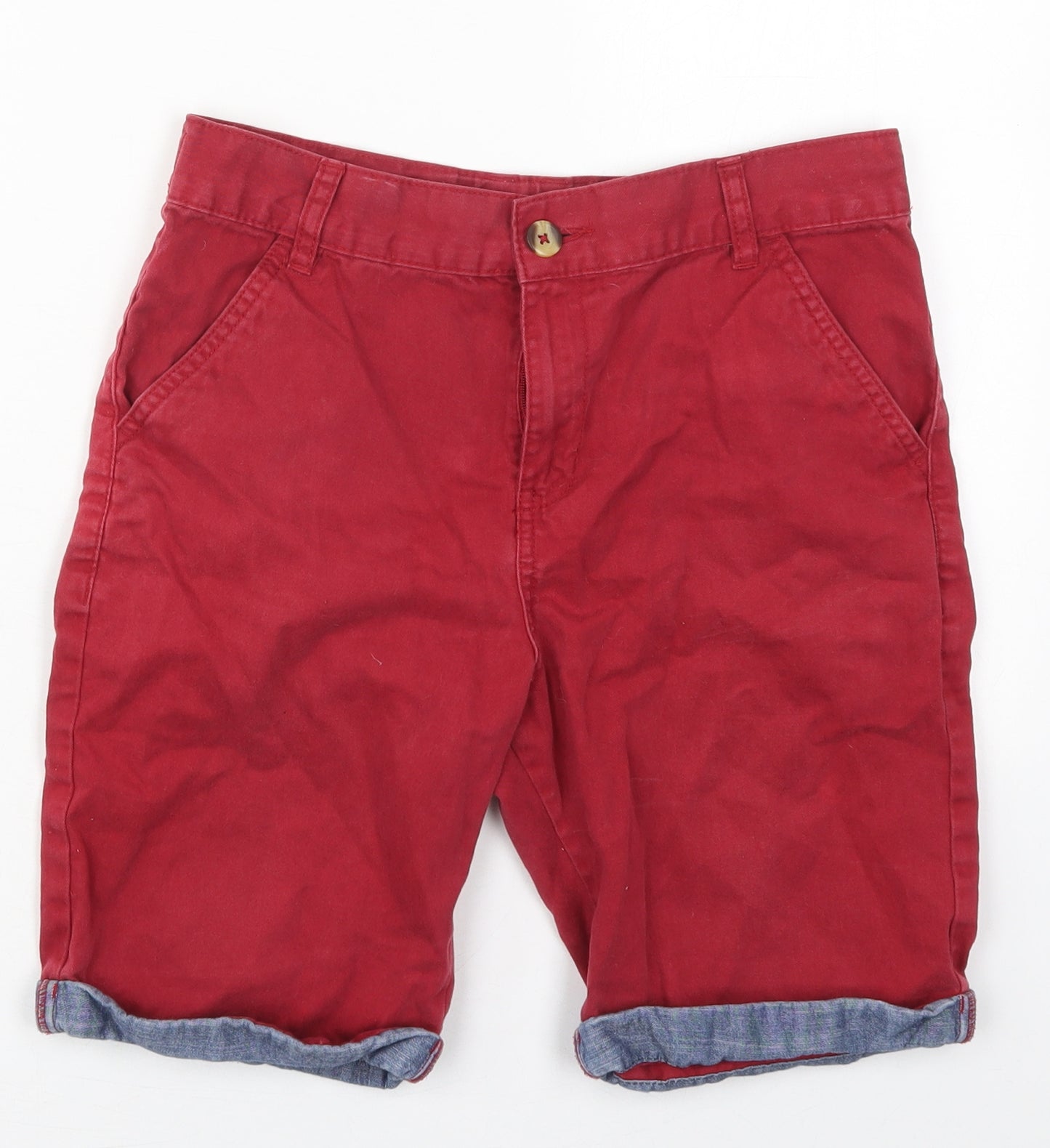 F&F Boys Red  Cotton Bermuda Shorts Size 12-13 Years  Regular
