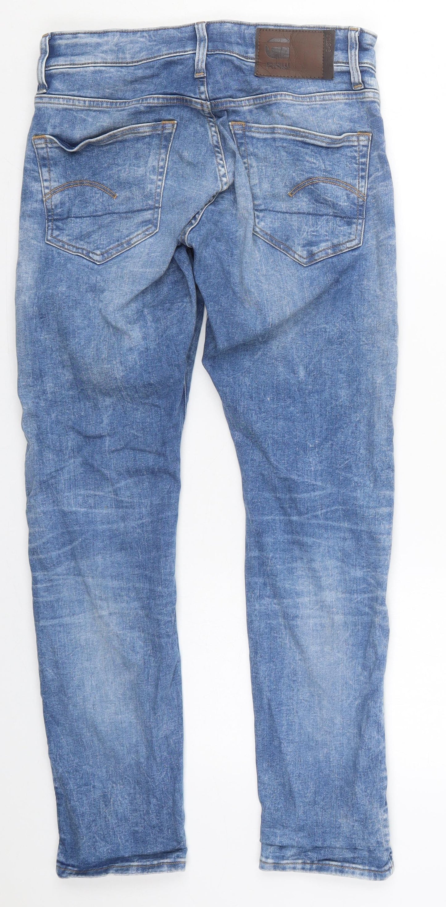 G-Star Mens Blue  Cotton Skinny Jeans Size 27 L28 in Regular Button