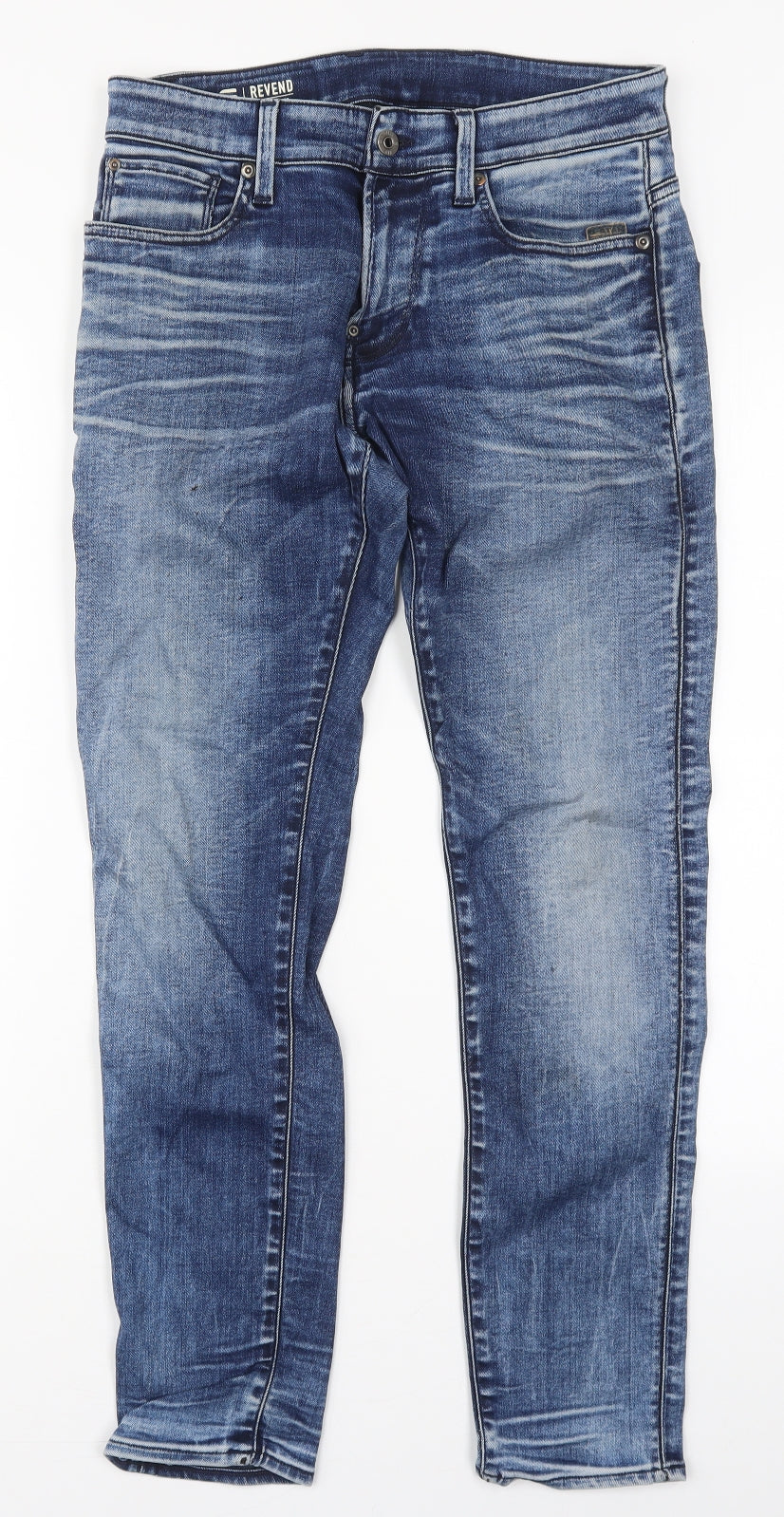 G-Star Mens Blue  Cotton Straight Jeans Size 29 L30 in Slim Button