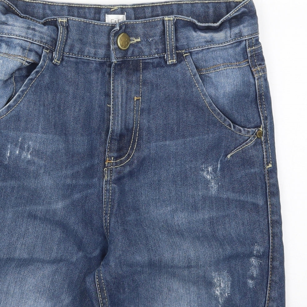 F&F Boys Blue  Cotton Bermuda Shorts Size 12-13 Years  Regular