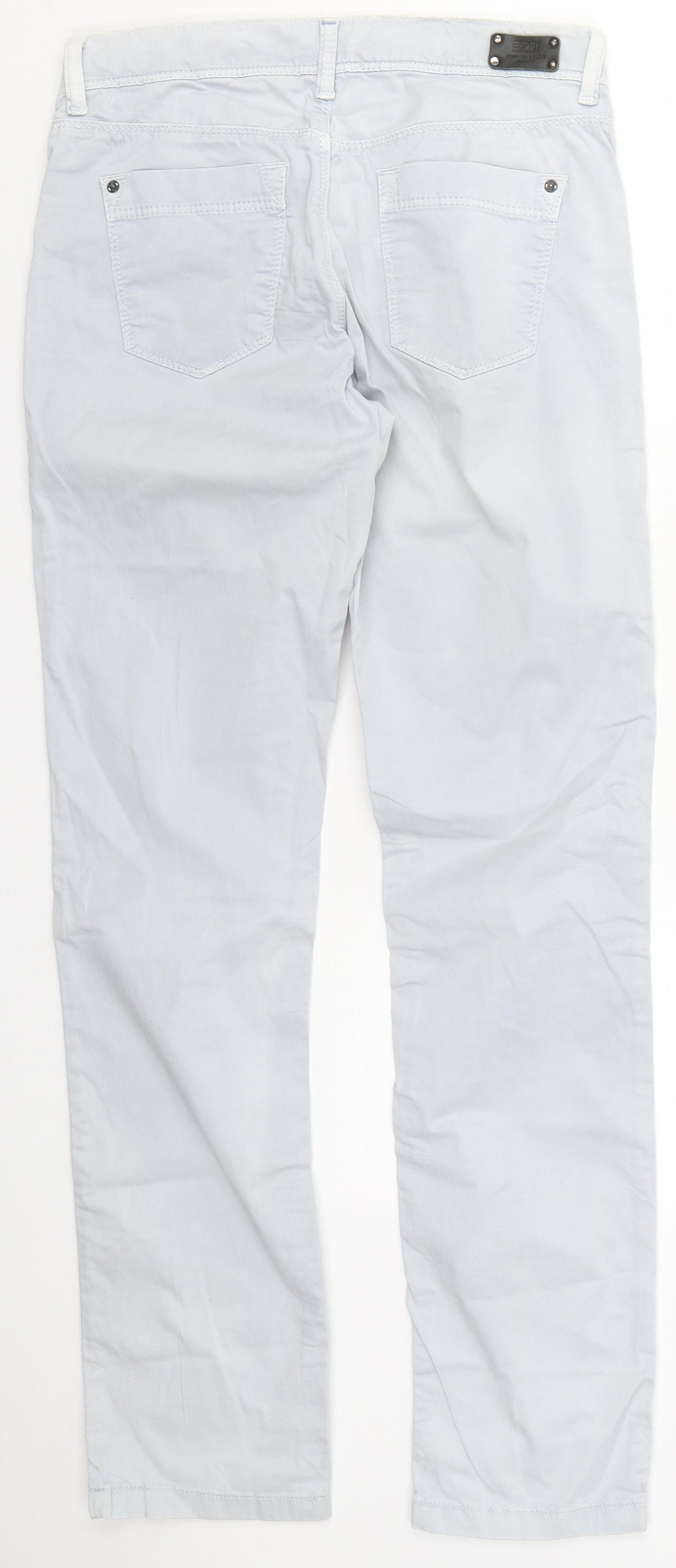 Esprit Womens Blue  Cotton Trousers  Size 8 L32 in Regular Button