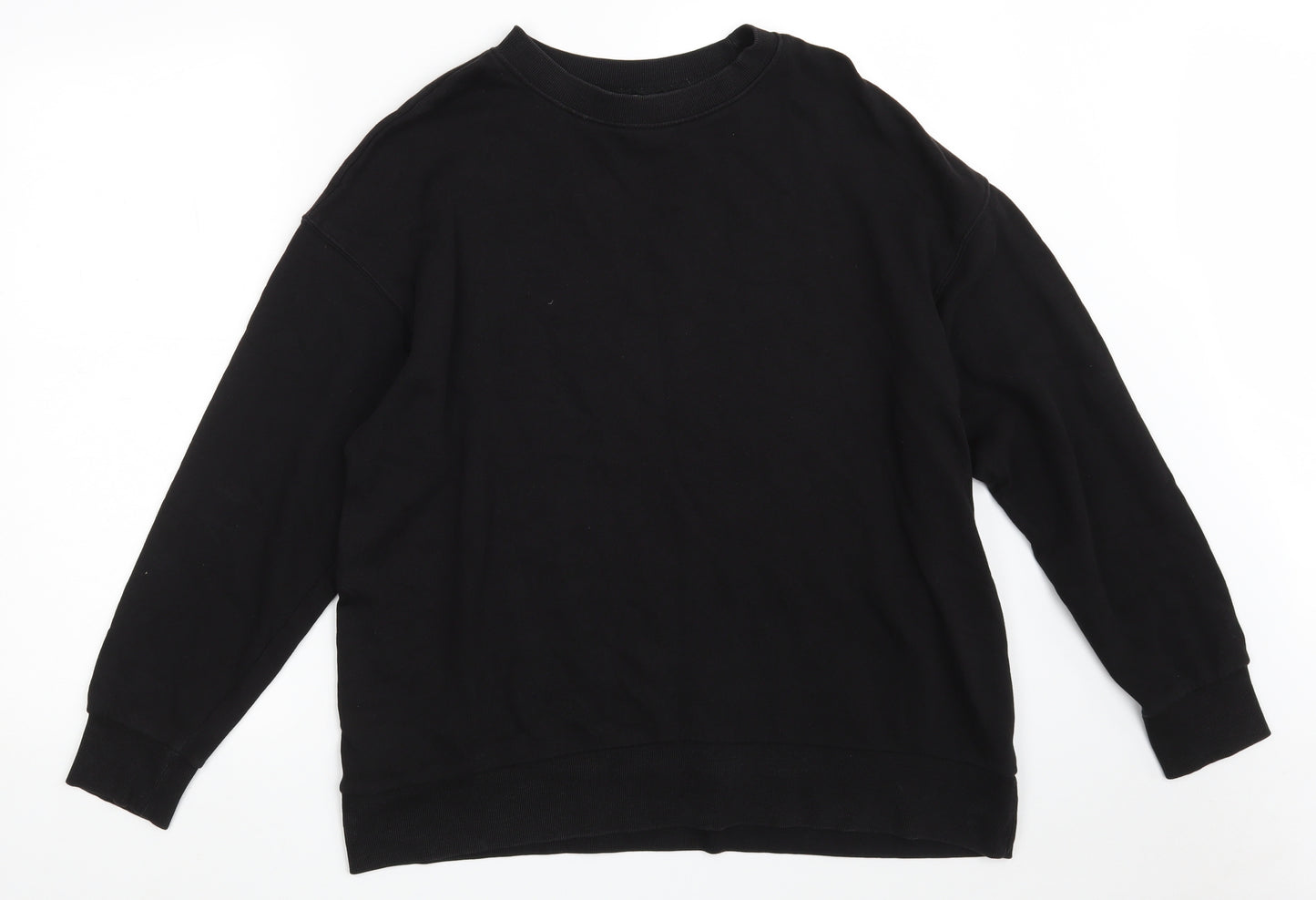 H&M Womens Black  100% Cotton Pullover Sweatshirt Size L