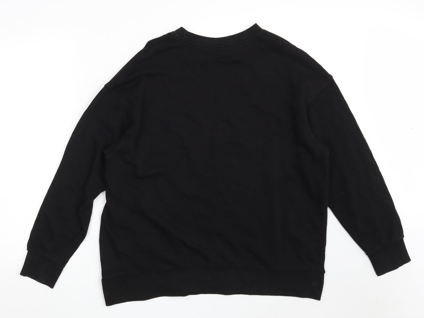 H&M Womens Black  100% Cotton Pullover Sweatshirt Size L