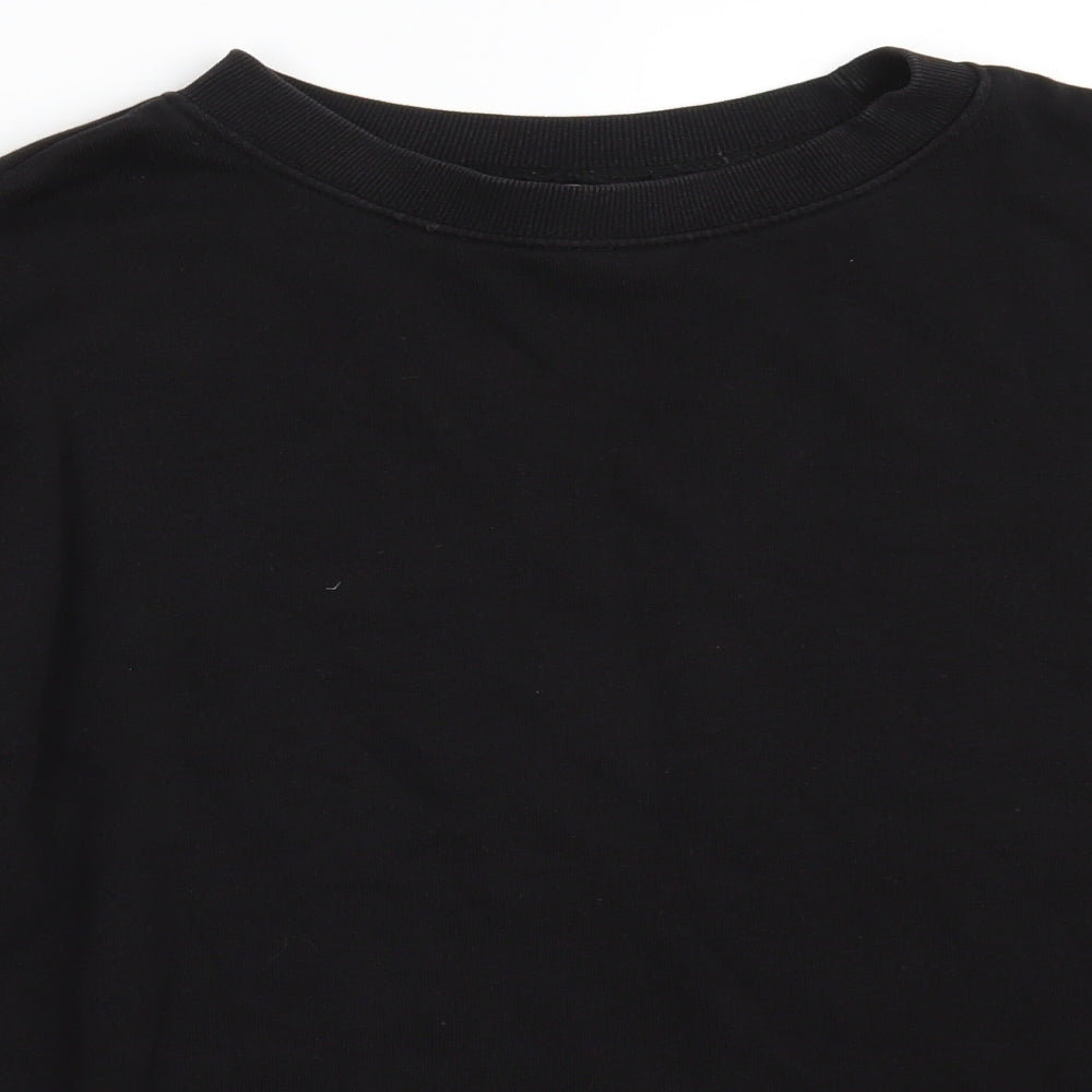 H&M Womens Black  100% Cotton Pullover Sweatshirt Size L