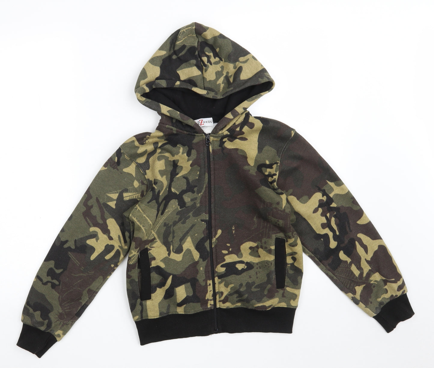 A 2 Z 4-Kids Boys Green Camouflage  Jacket  Size 9-10 Years  Zip