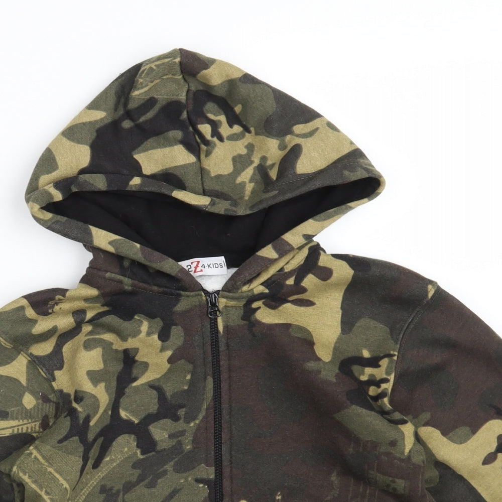 A 2 Z 4-Kids Boys Green Camouflage  Jacket  Size 9-10 Years  Zip