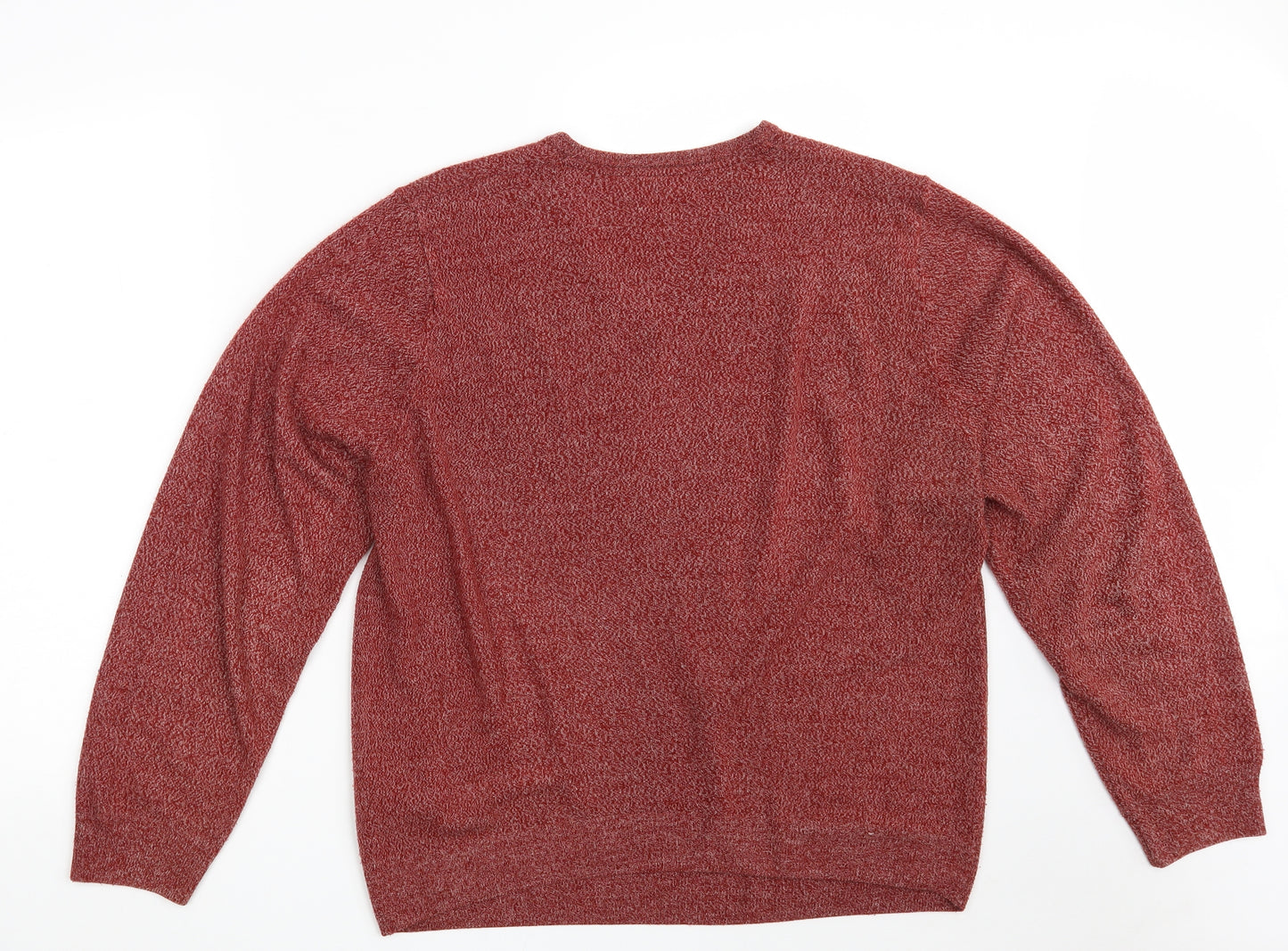 Marks and Spencer Mens Red V-Neck  Acrylic Pullover Jumper Size L