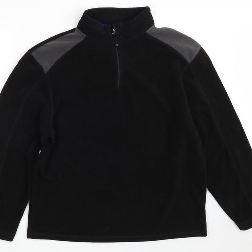 Cedar Wood State Mens Black Collared  Polyester Pullover Jumper Size XL   - Activewear