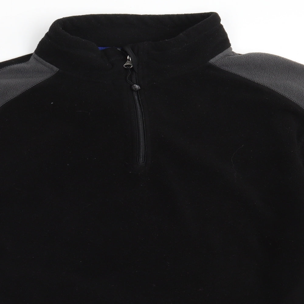 Cedar Wood State Mens Black Collared  Polyester Pullover Jumper Size XL   - Activewear
