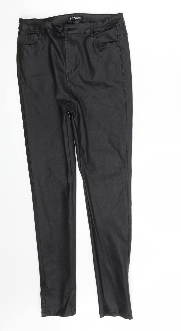 Apperloth Womens Black  Polyester Skinny Jeans Size M L28 in Slim Zip