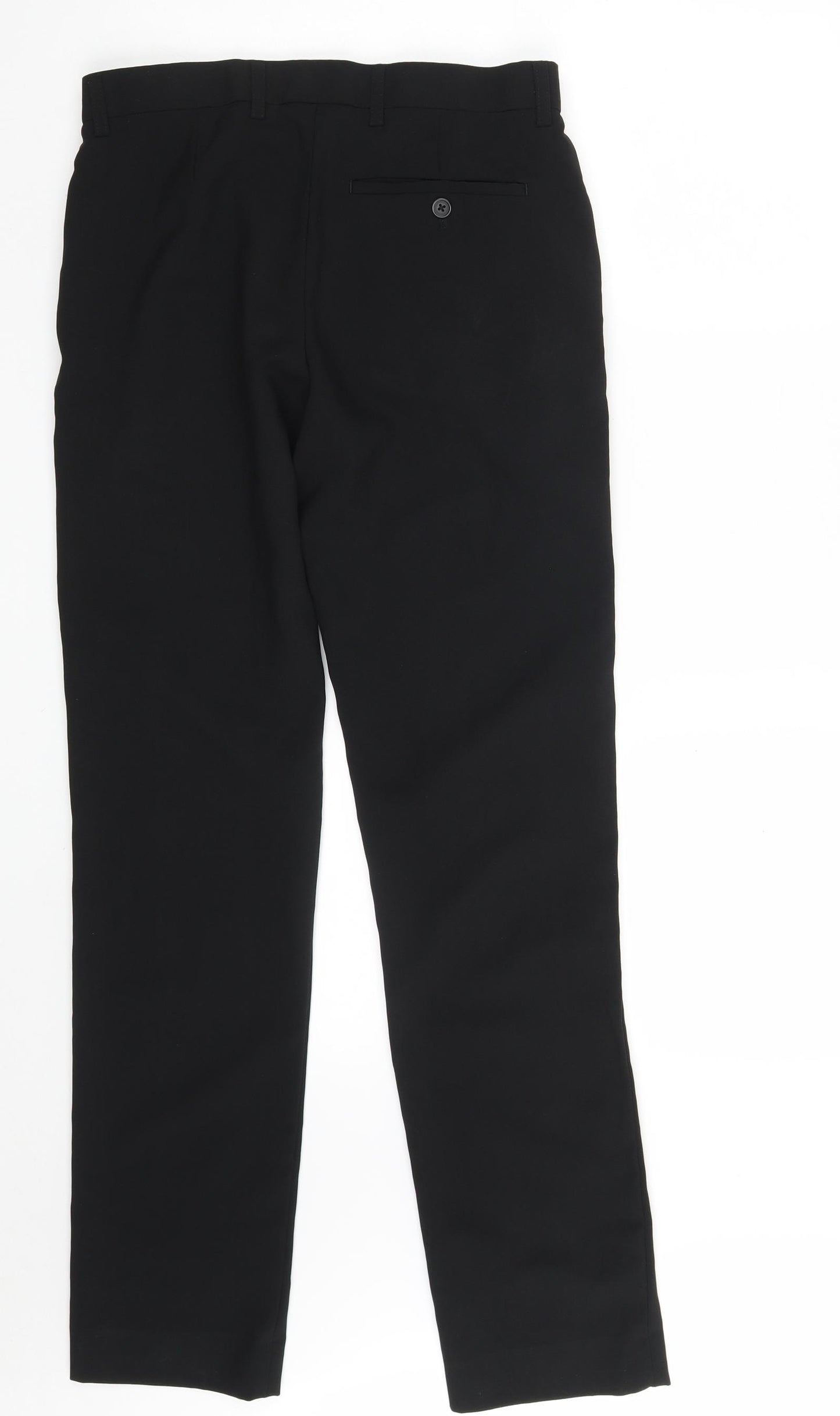 NEXT Mens Black  Polyester Chino Trousers Size 30 in L33 in Regular Zip