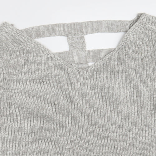 Atmosphere Womens Grey V-Neck  Acrylic Pullover Jumper Size 10   - Size 10-142