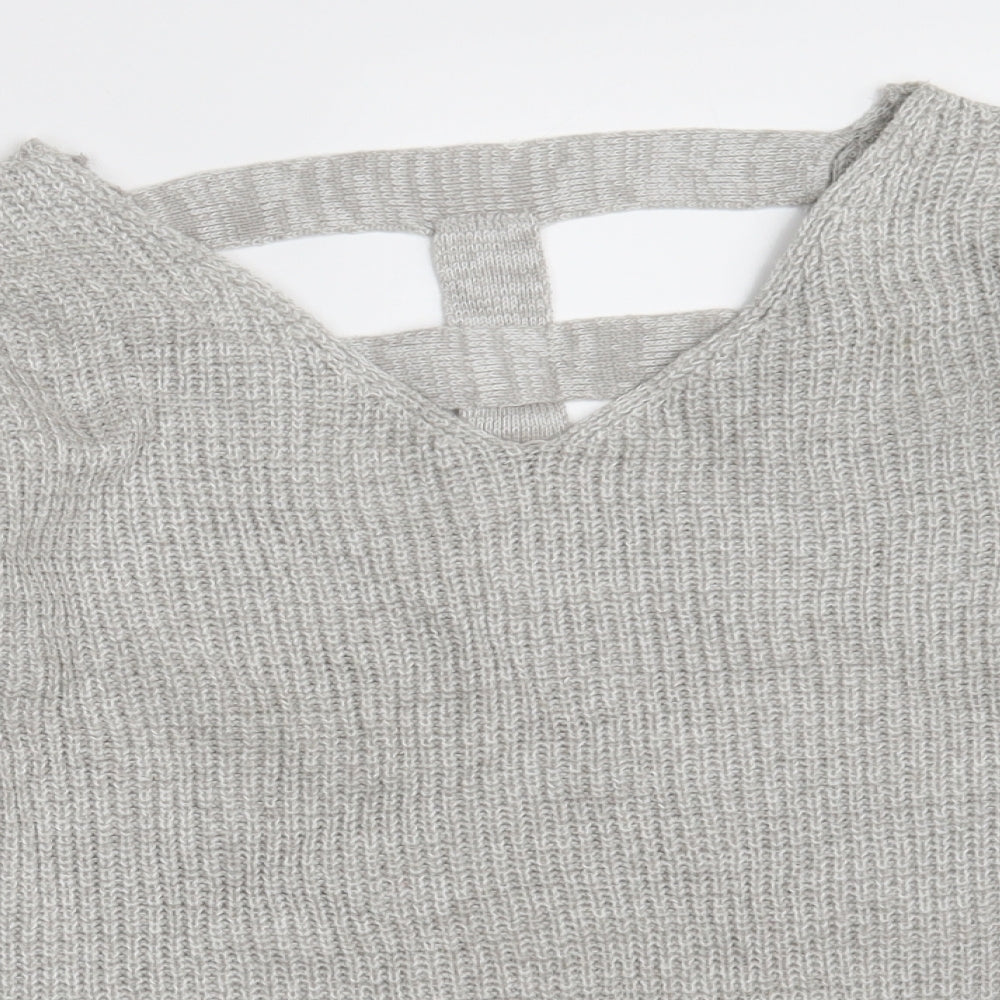 Atmosphere Womens Grey V-Neck  Acrylic Pullover Jumper Size 10   - Size 10-142