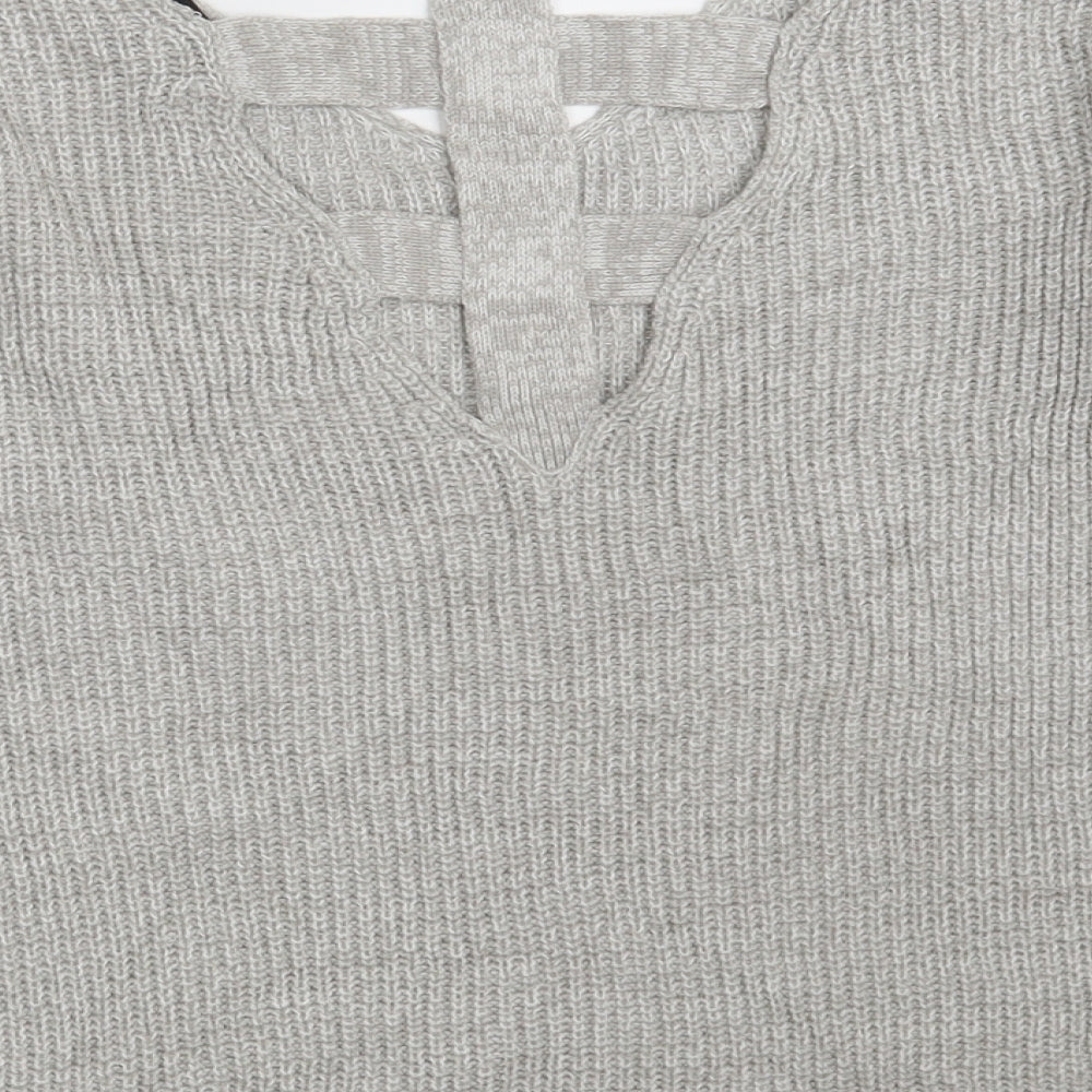 Atmosphere Womens Grey V-Neck  Acrylic Pullover Jumper Size 10   - Size 10-142