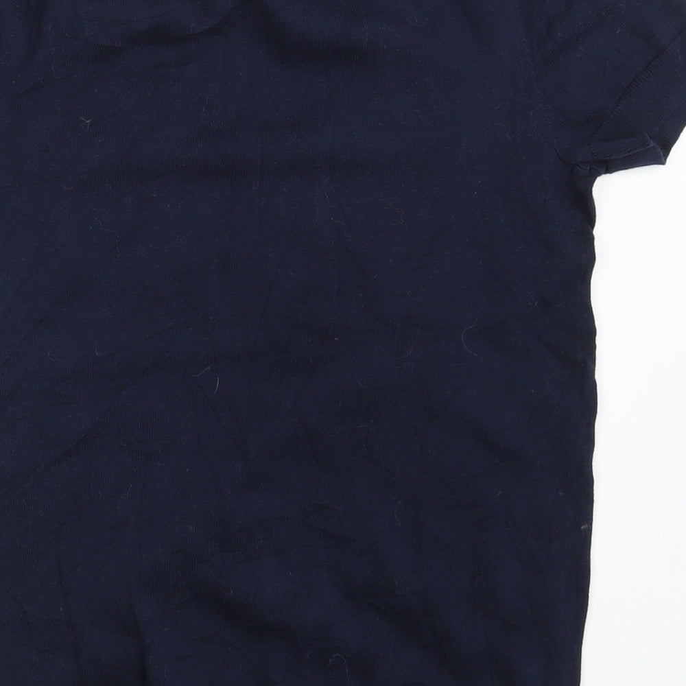 Tommy Hilfiger Womens Blue Scoop Neck Argyle/Diamond 100% Cotton Pullover Jumper Size M