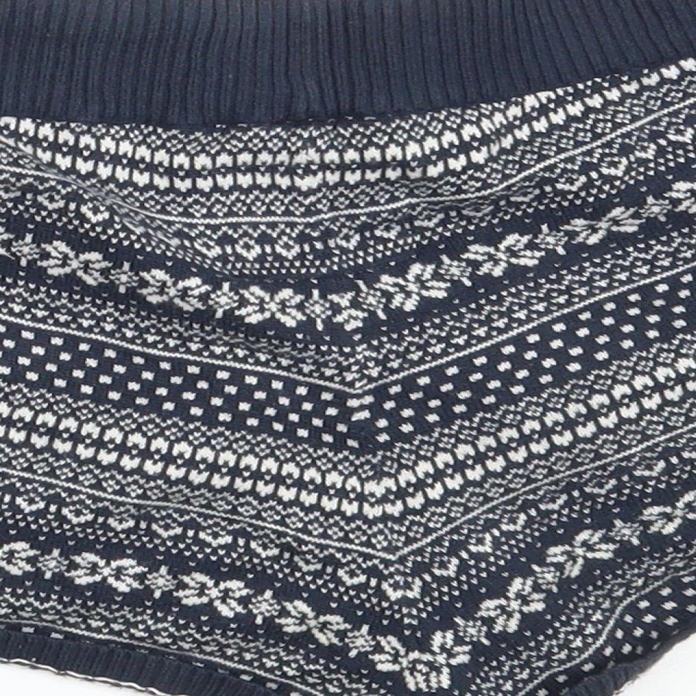 Jack Wills Womens Blue Fair Isle 100% Cotton Skimmer Shorts Size 12  Regular