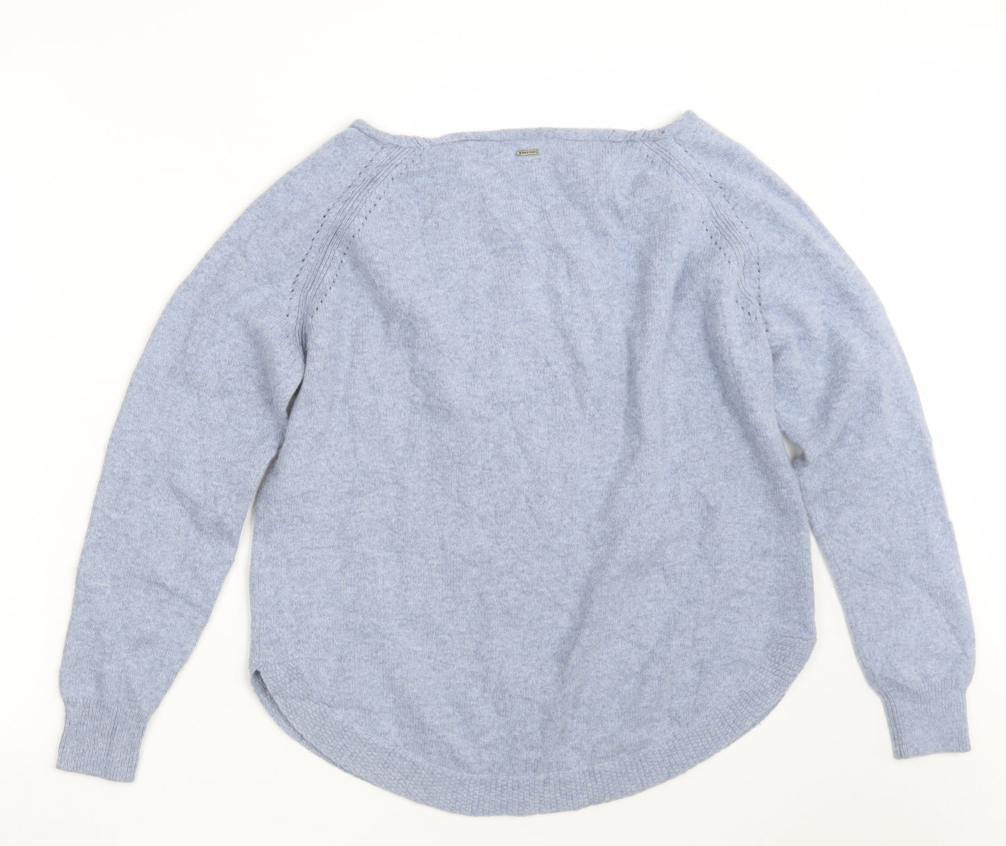 Phase Eight Womens Blue Boat Neck  Nylon Pullover Jumper Size L