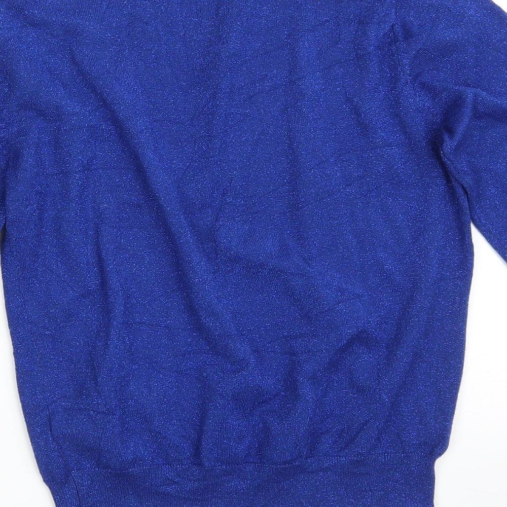 Oasis Womens Blue Roll Neck  Viscose Pullover Jumper Size M