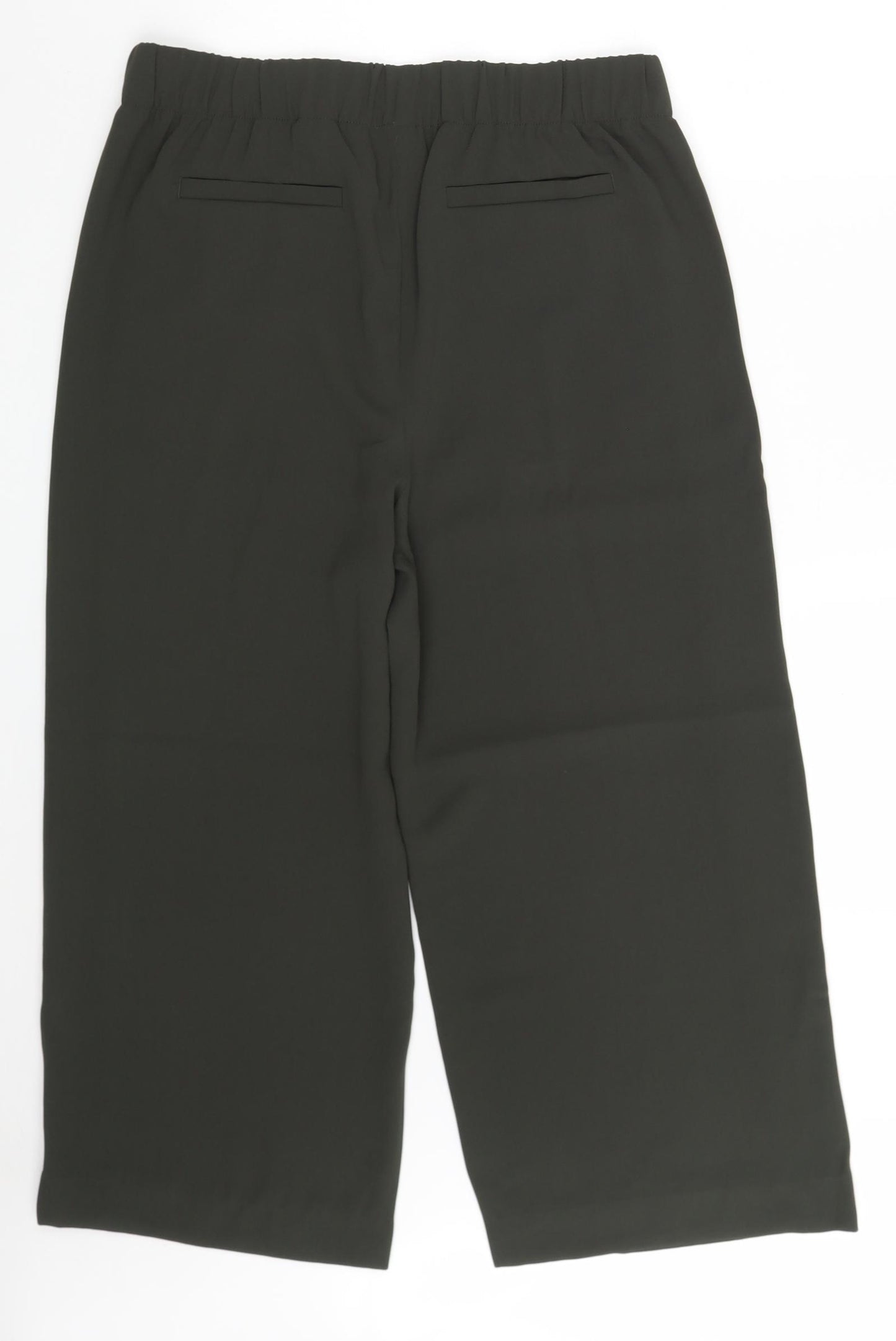 H&M Womens Green  Polyester Cropped Trousers Size 16 L23 in Relaxed