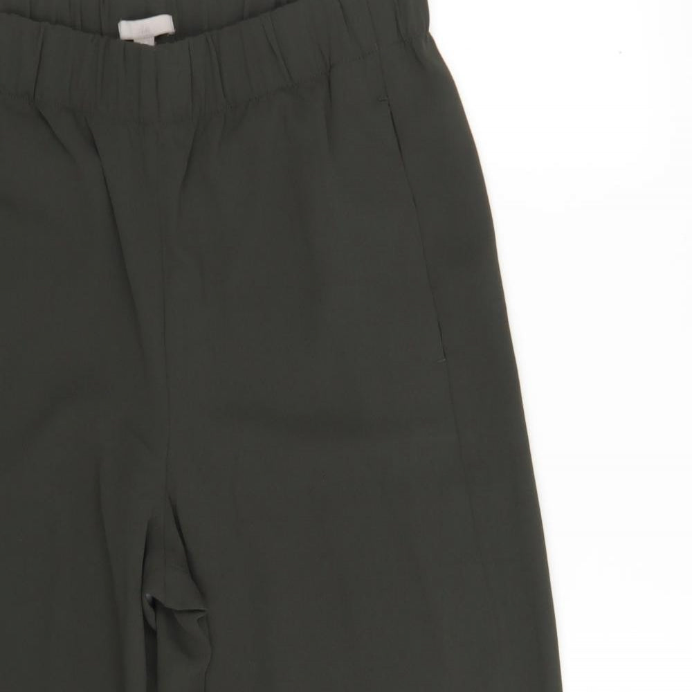 H&M Womens Green  Polyester Cropped Trousers Size 16 L23 in Relaxed