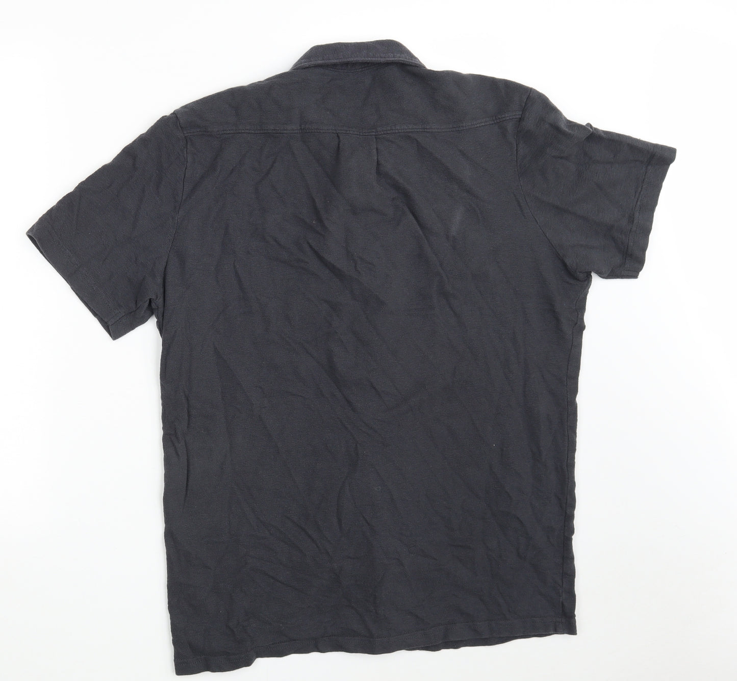 George Mens Grey  100% Cotton  Polo Size M Collared Button