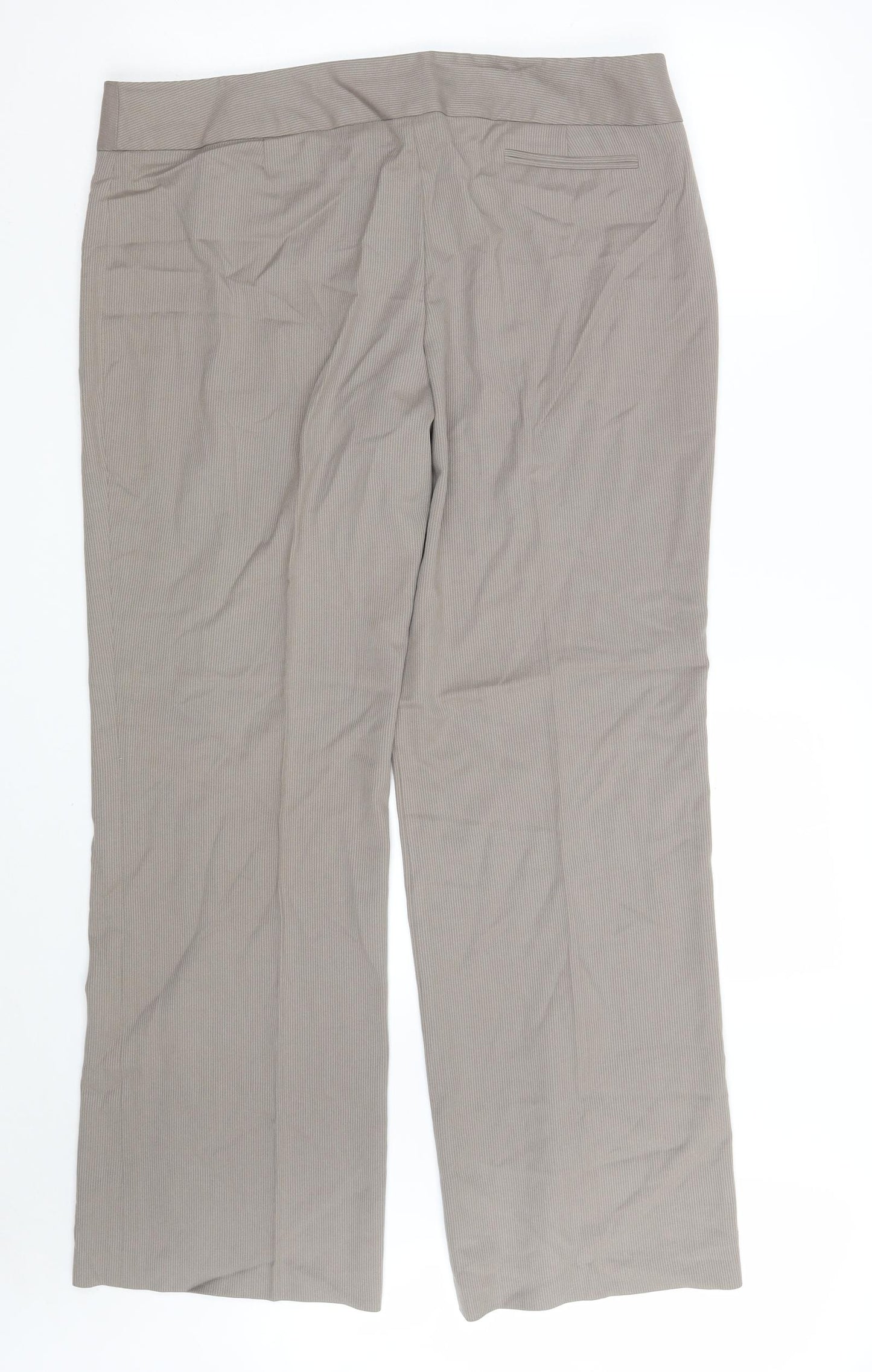 NEXT Womens Beige  Polyester Trousers  Size 18 L31 in Regular Zip