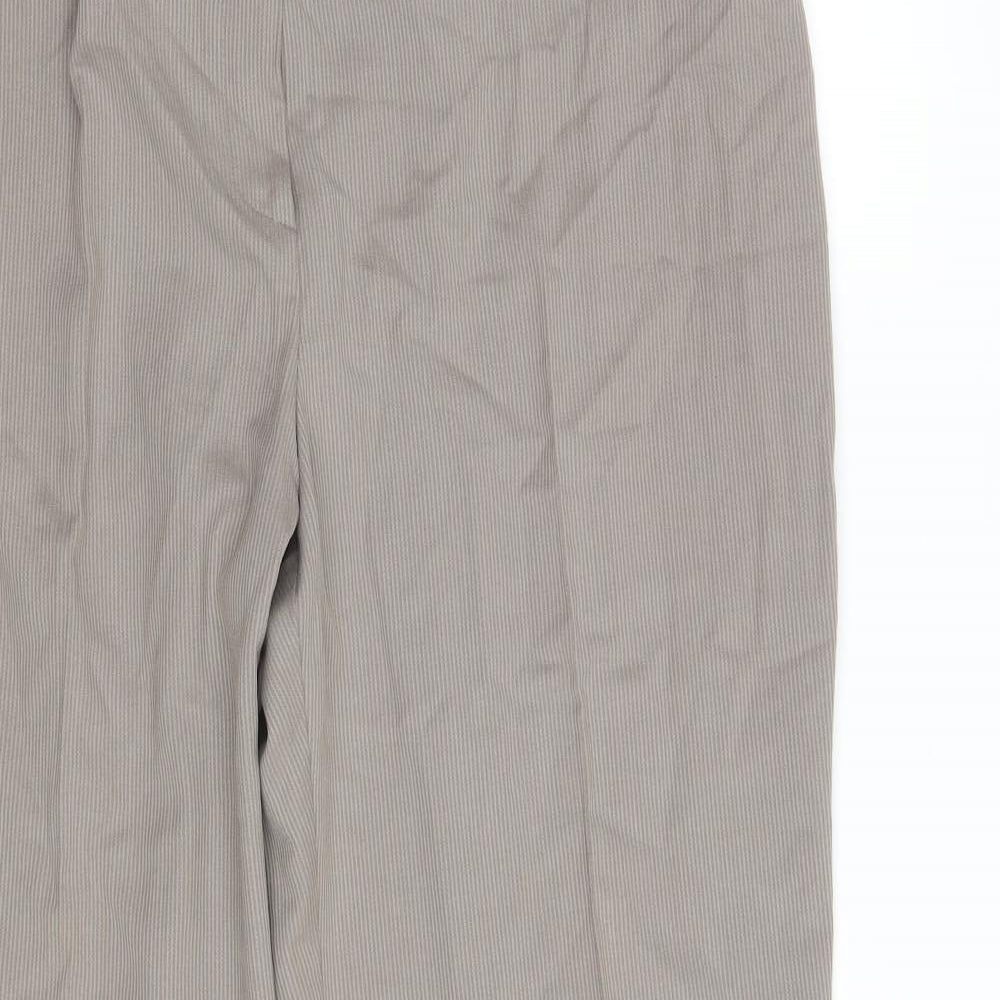 NEXT Womens Beige  Polyester Trousers  Size 18 L31 in Regular Zip