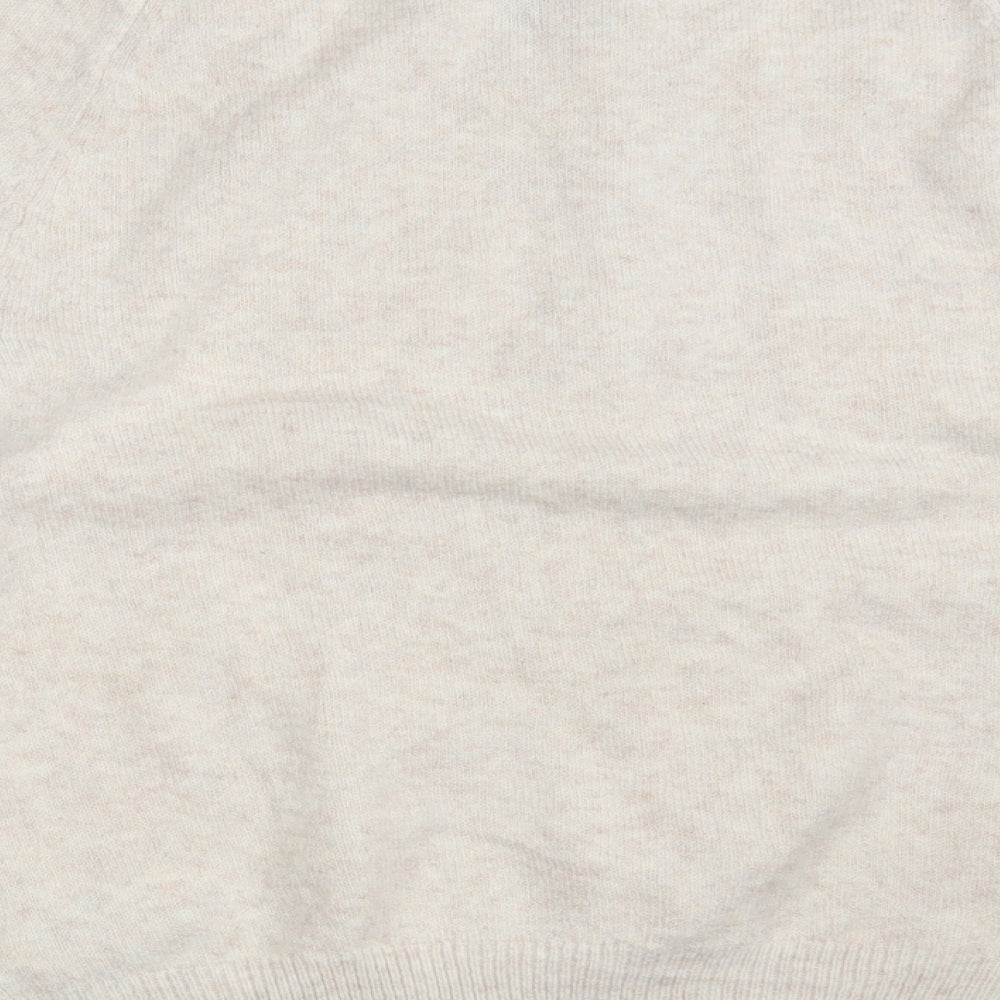 Marks and Spencer Womens Beige Square Neck  Polyester Pullover Jumper Size L
