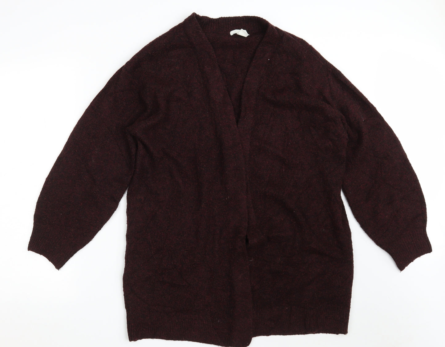 H&M Womens Purple V-Neck  Acrylic Wrap Jumper Size L