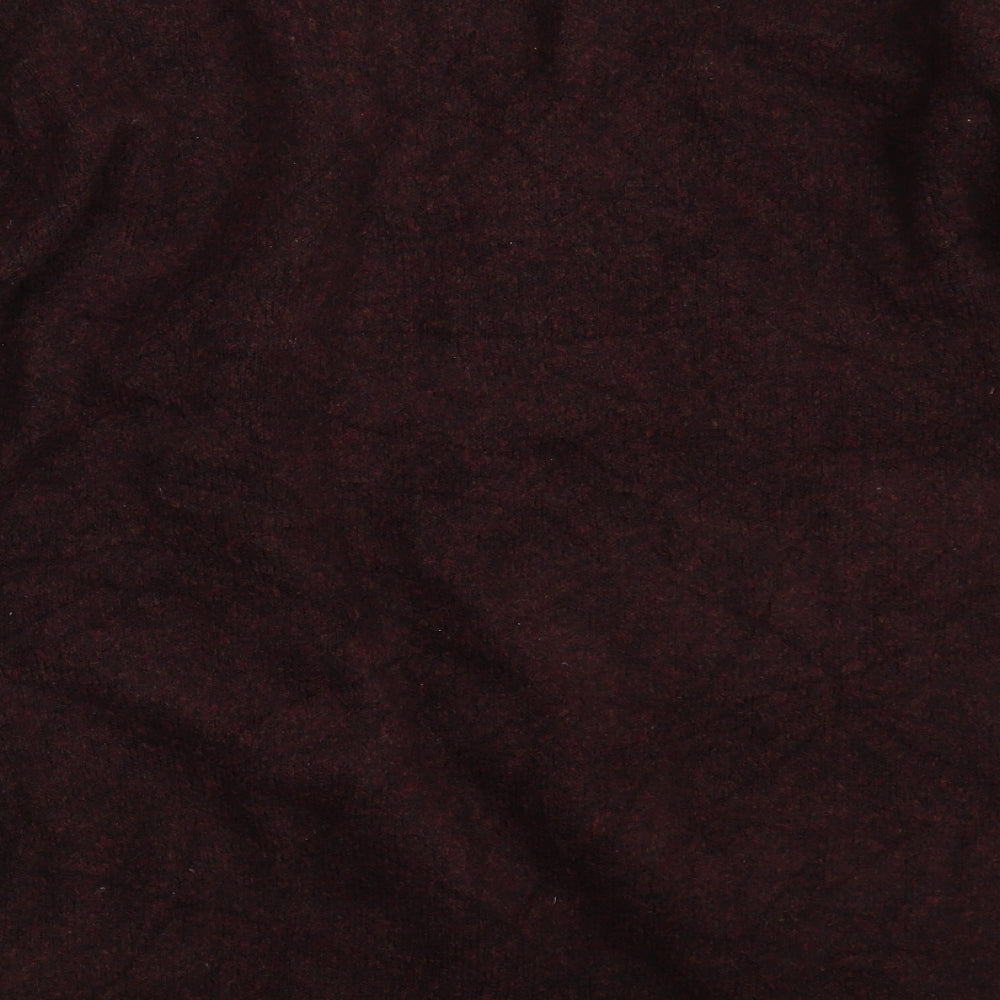 H&M Womens Purple V-Neck  Acrylic Wrap Jumper Size L