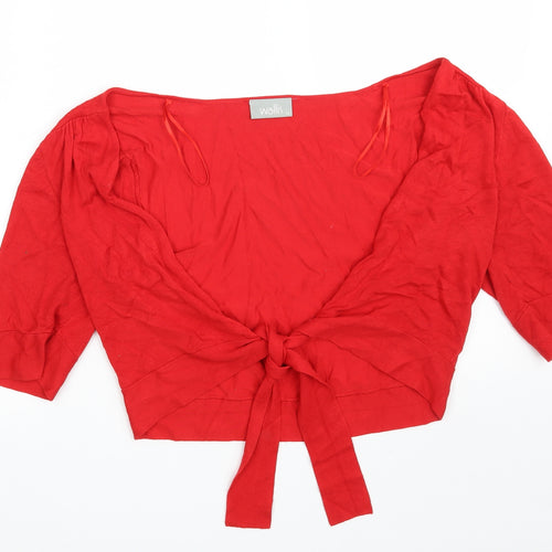 Wallis Womens Red V-Neck  Viscose Cardigan Jumper Size M