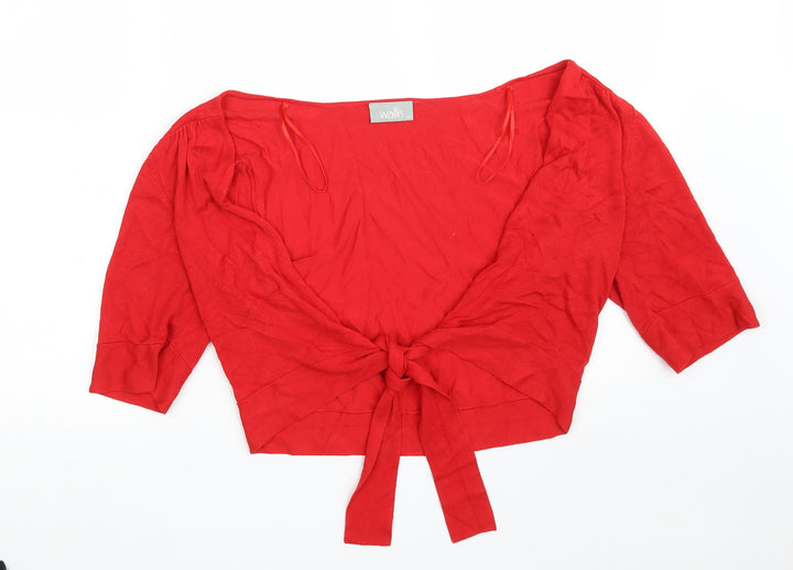 Wallis Womens Red V-Neck  Viscose Cardigan Jumper Size M