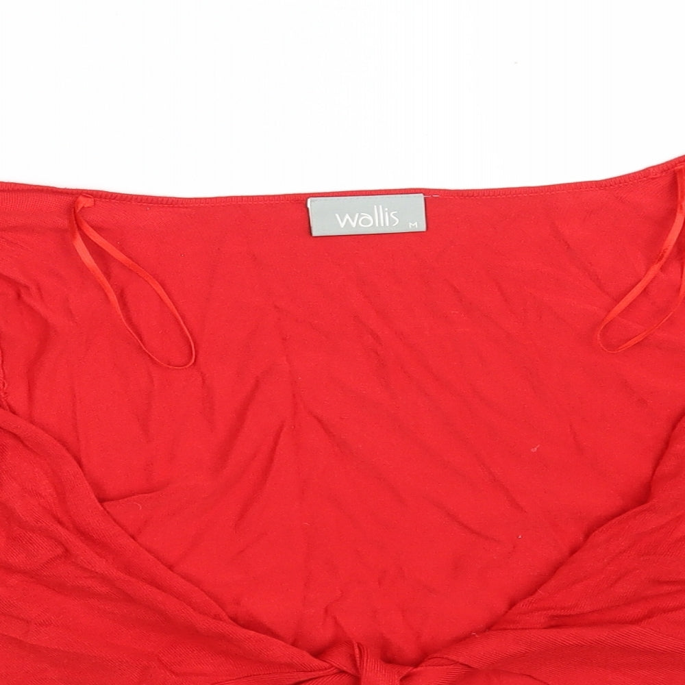 Wallis Womens Red V-Neck  Viscose Cardigan Jumper Size M