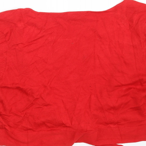 Wallis Womens Red V-Neck  Viscose Cardigan Jumper Size M