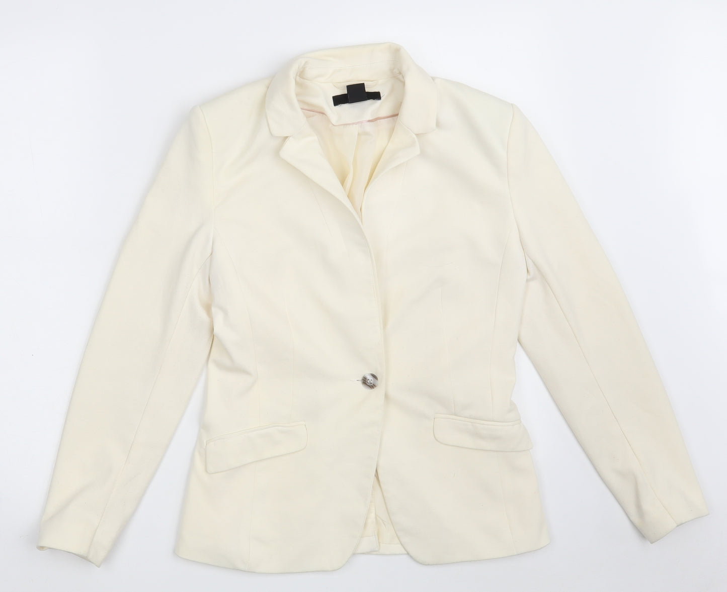 H&M Womens Ivory   Jacket Blazer Size 10  Button