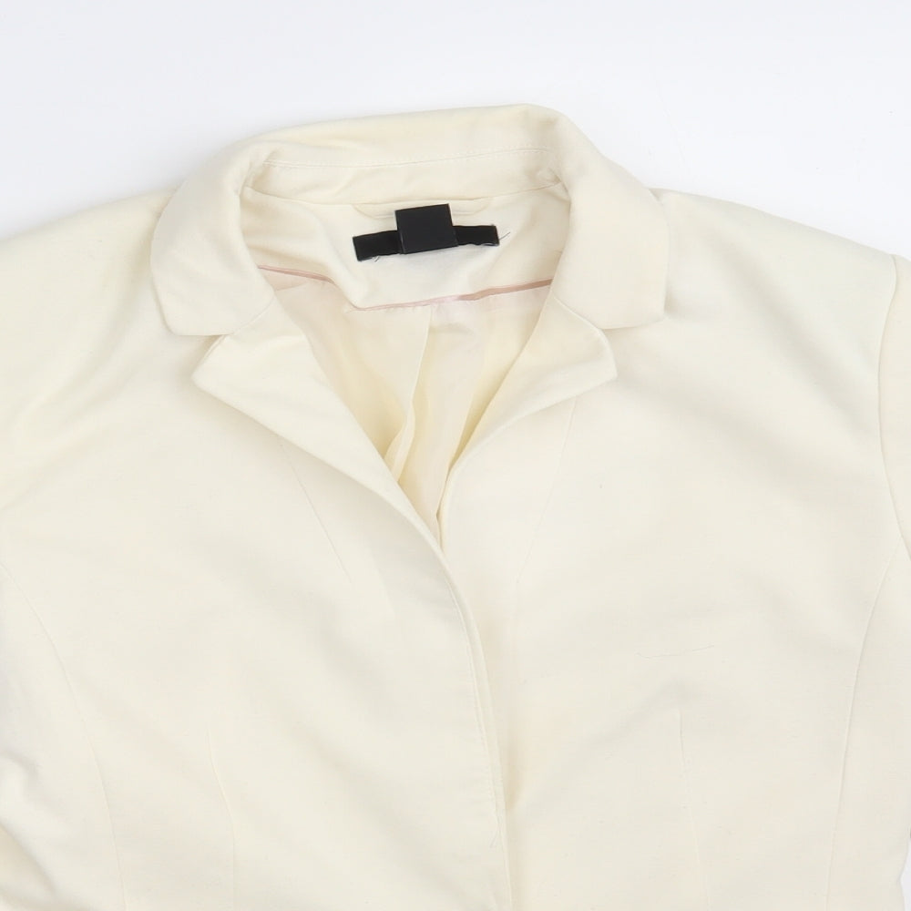 H&M Womens Ivory   Jacket Blazer Size 10  Button