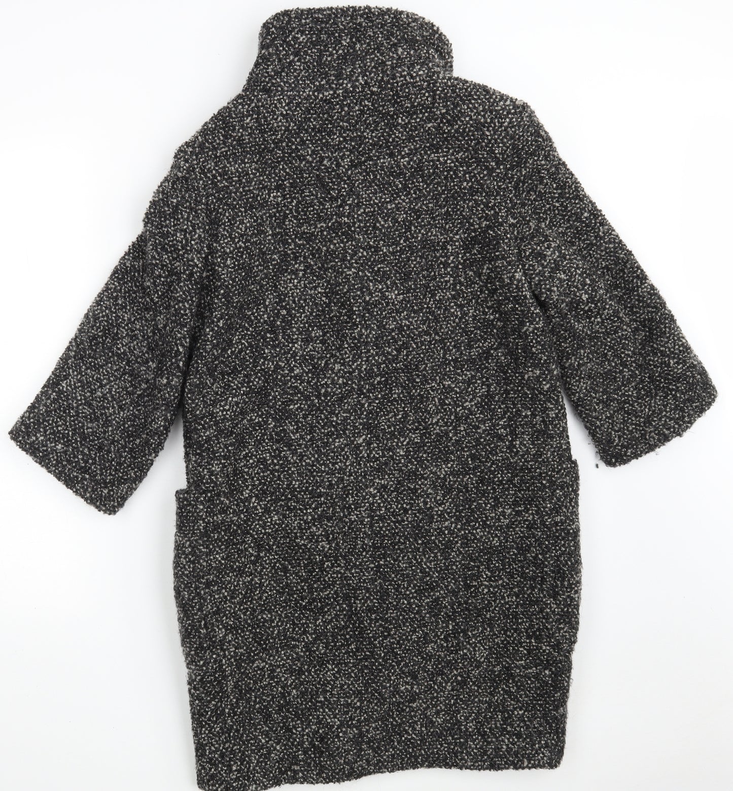 NEXT Womens Black   Overcoat Coat Size 6  Button