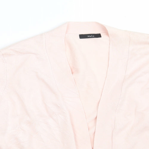 M&Co Womens Pink V-Neck  Viscose Wrap Jumper Size 16