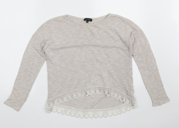 New Look Womens Beige Boat Neck  Polyester Pullover Jumper Size 8
