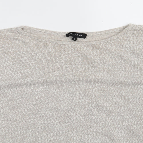 New Look Womens Beige Boat Neck  Polyester Pullover Jumper Size 8